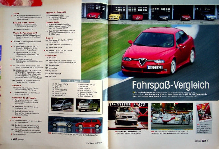 Inhaltsverzeichnis Auto Motor und Sport 14/2002