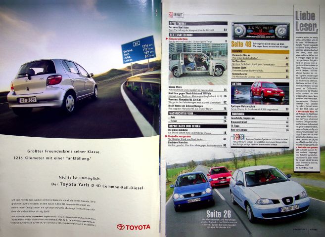 Inhaltsverzeichnis Auto Bild 14/2002