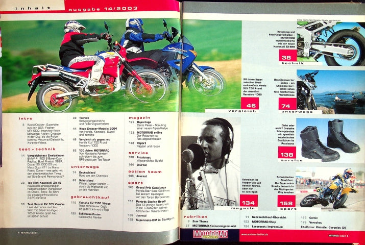 Inhaltsverzeichnis Motorrad 14/2003