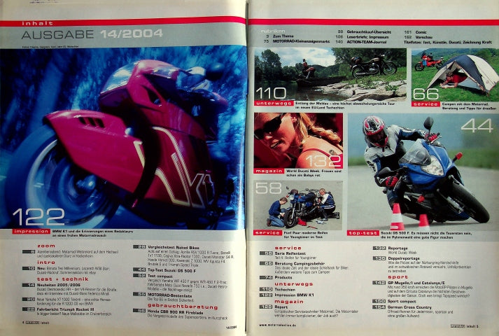Inhaltsverzeichnis Motorrad 14/2004