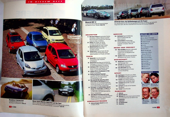 Inhaltsverzeichnis Auto Motor und Sport 14/2005
