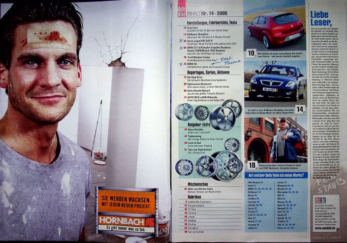 Inhaltsverzeichnis Auto Bild 14/2005
