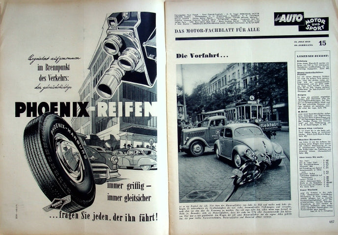 Inhaltsverzeichnis Auto Motor und Sport 15/1952