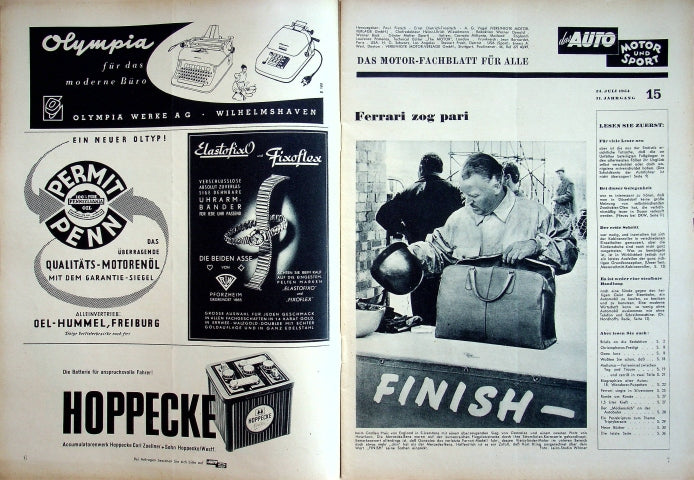 Inhaltsverzeichnis Auto Motor und Sport 15/1954