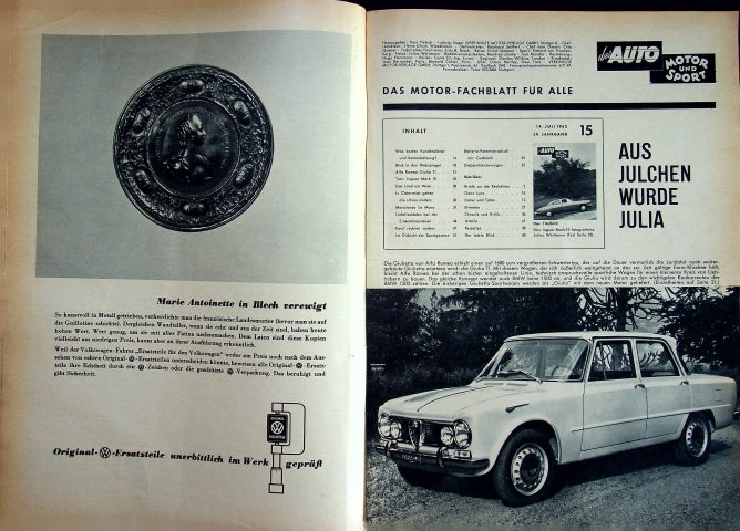Inhaltsverzeichnis Auto Motor und Sport 15/1962