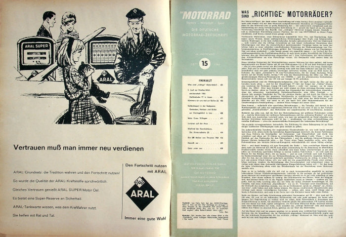 Inhaltsverzeichnis Motorrad 15/1964