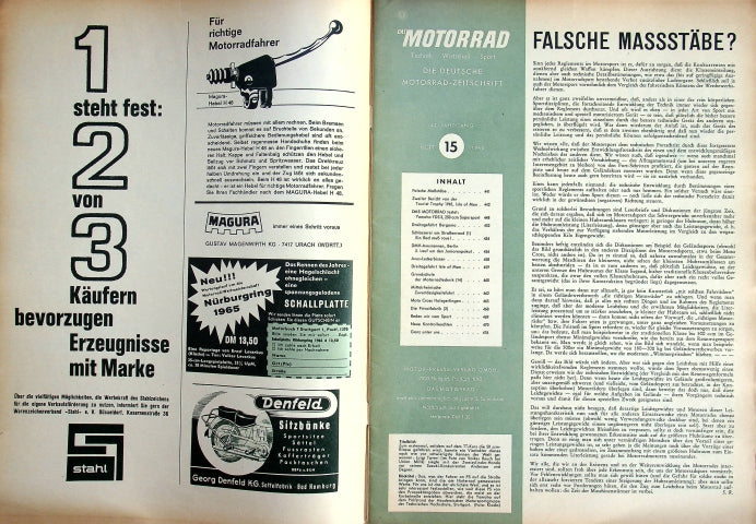 Inhaltsverzeichnis Motorrad 15/1965