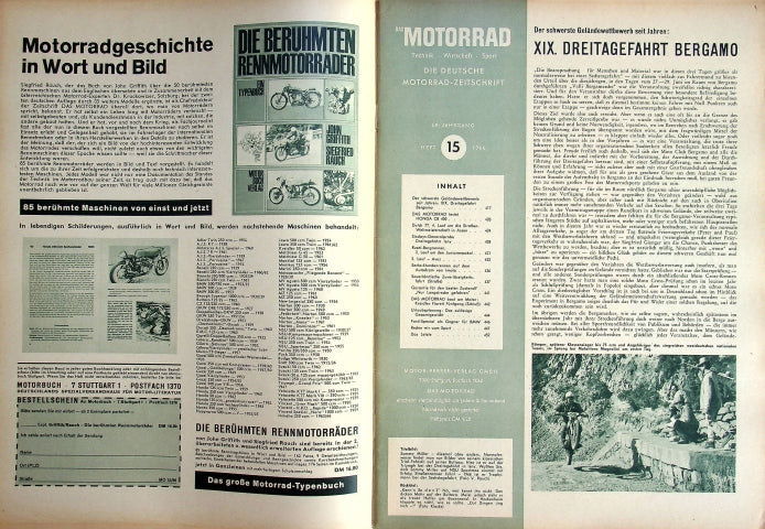 Inhaltsverzeichnis Motorrad 15/1966