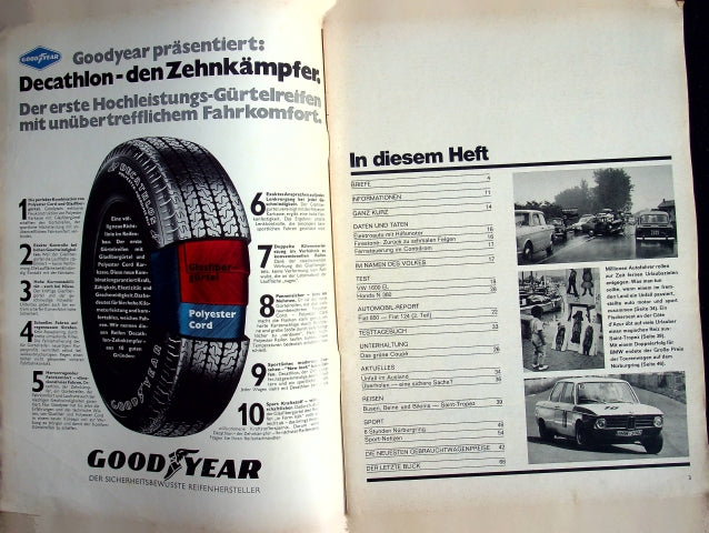 Inhaltsverzeichnis Auto Motor und Sport 15/1968