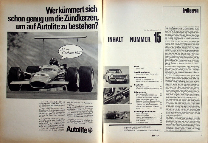 Inhaltsverzeichnis MOT 15/1969