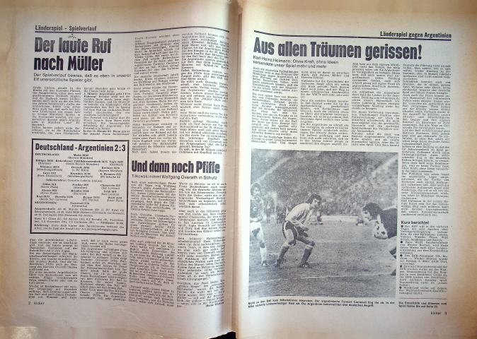 Inhaltsverzeichnis Kicker 15/1973