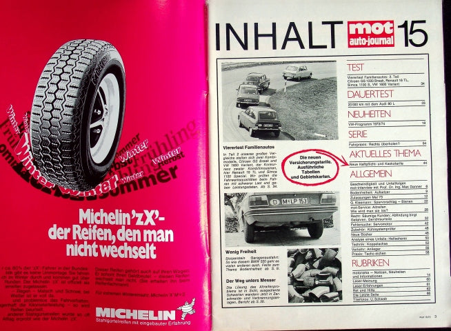 Inhaltsverzeichnis MOT 15/1973
