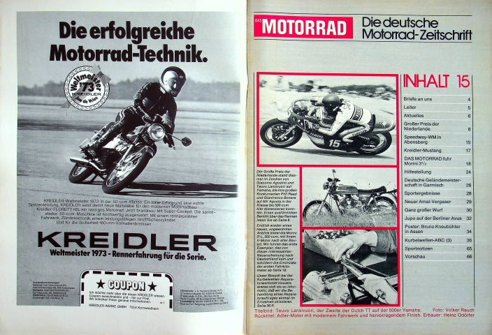 Inhaltsverzeichnis Motorrad 15/1974