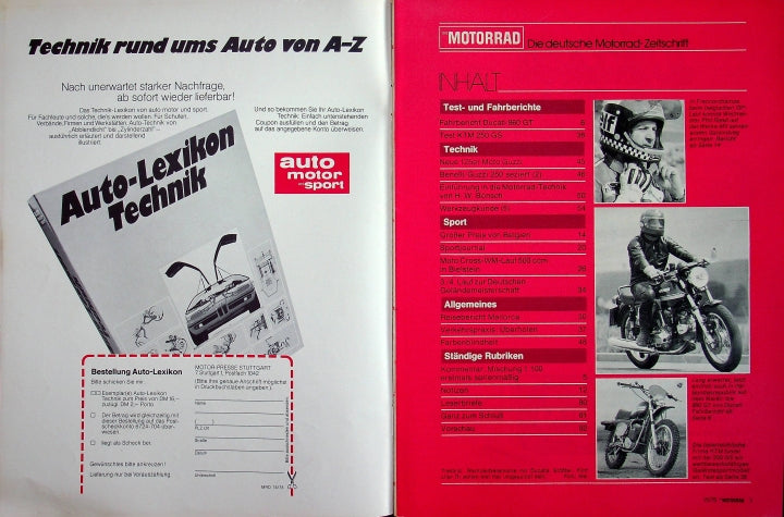 Inhaltsverzeichnis Motorrad 15/1975