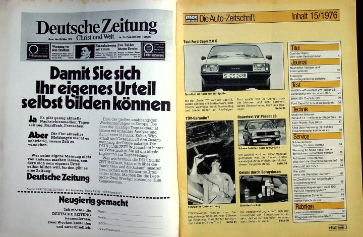 Inhaltsverzeichnis MOT 15/1976