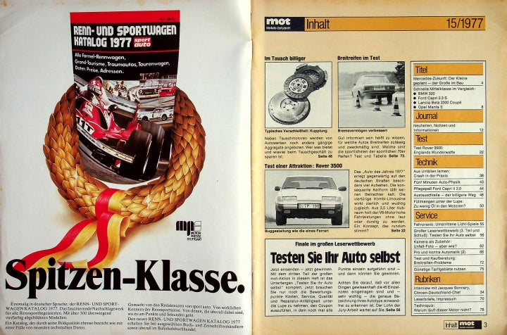 Inhaltsverzeichnis MOT 15/1977