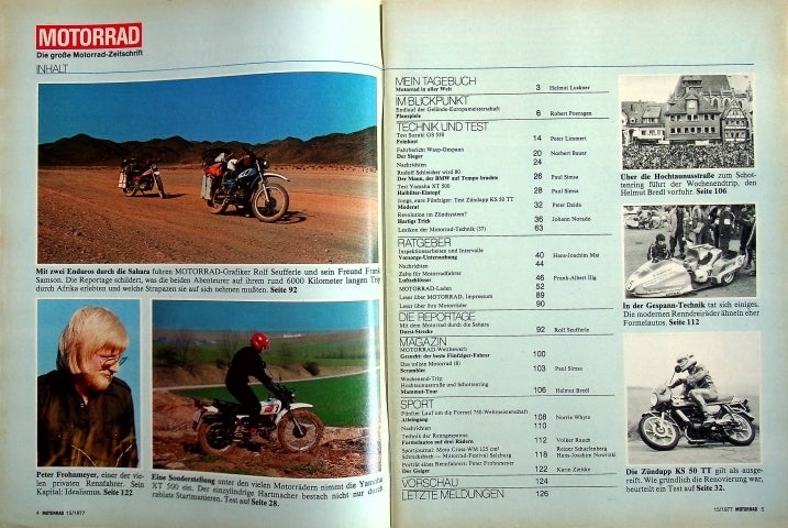 Inhaltsverzeichnis Motorrad 15/1977