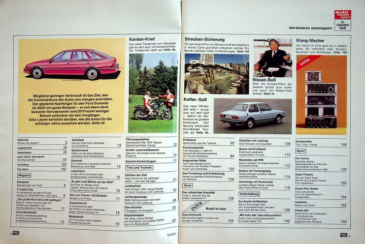 Inhaltsverzeichnis Auto Motor und Sport 15/1979
