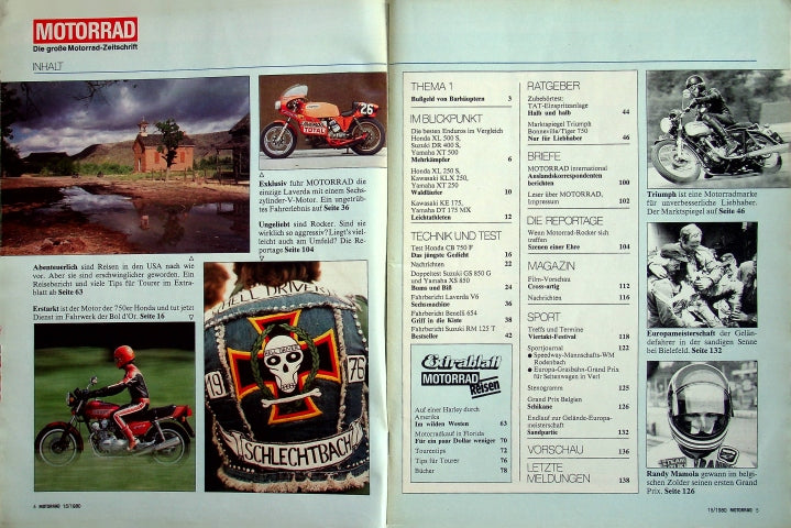 Inhaltsverzeichnis Motorrad 15/1980