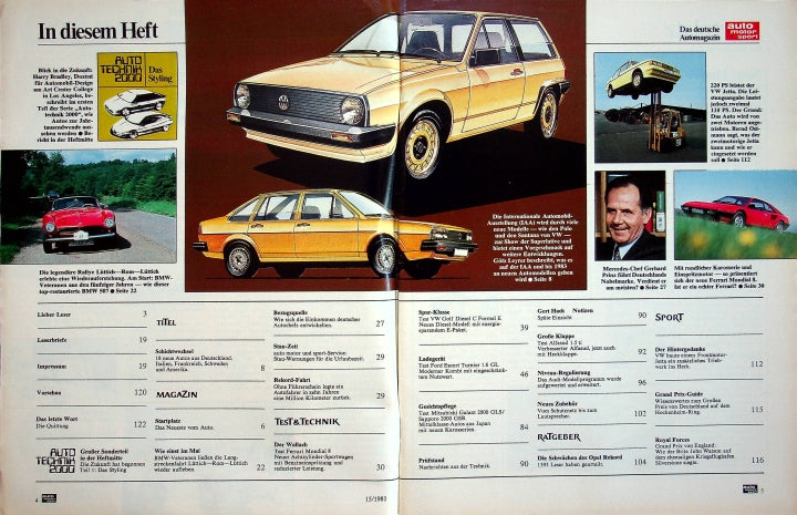 Inhaltsverzeichnis Auto Motor und Sport 15/1981