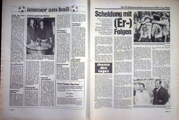 Inhaltsverzeichnis Kicker 15/1981