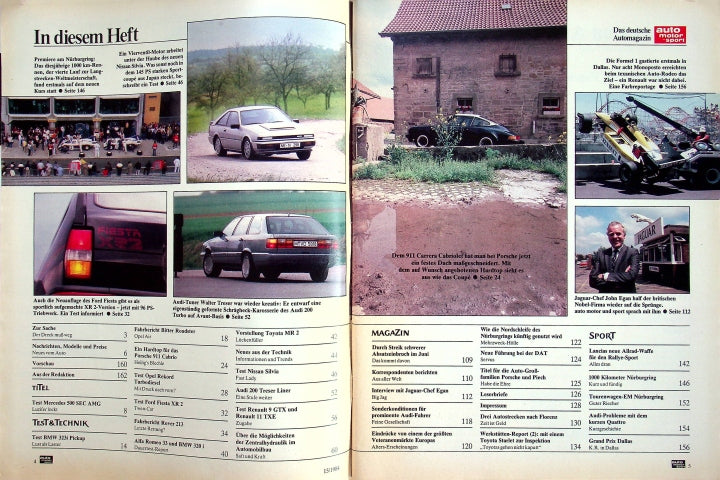 Inhaltsverzeichnis Auto Motor und Sport 15/1984