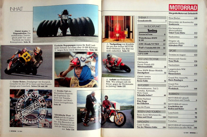 Inhaltsverzeichnis Motorrad 15/1984
