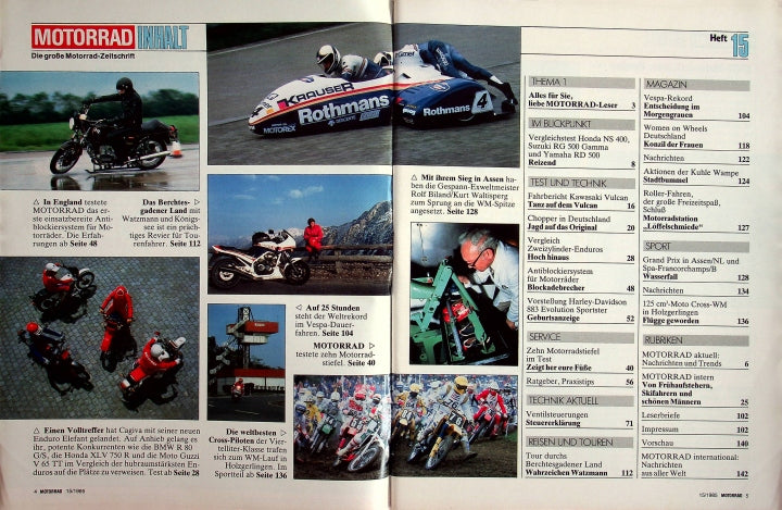 Inhaltsverzeichnis Motorrad 15/1985