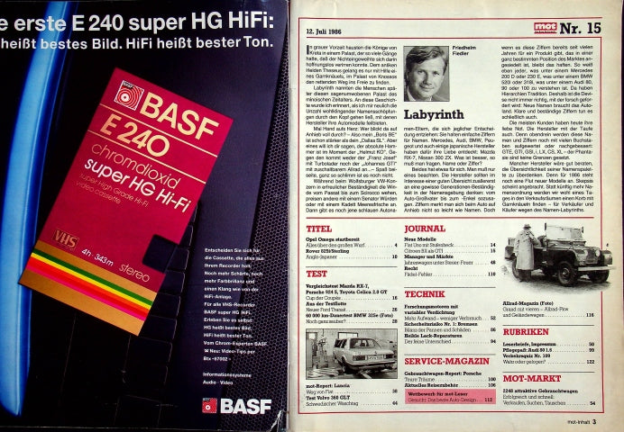Inhaltsverzeichnis MOT 15/1986