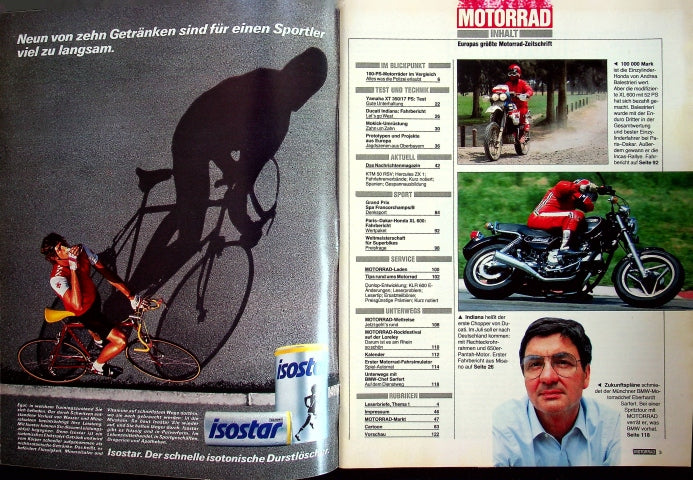 Inhaltsverzeichnis Motorrad 15/1986