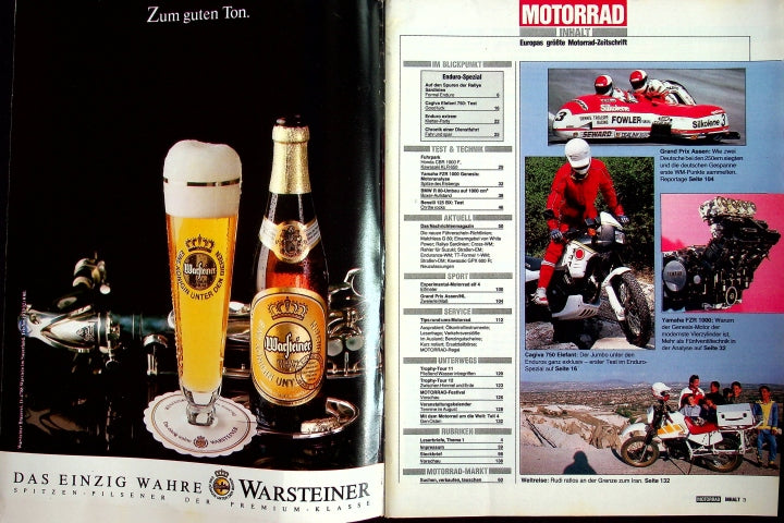 Inhaltsverzeichnis Motorrad 15/1987