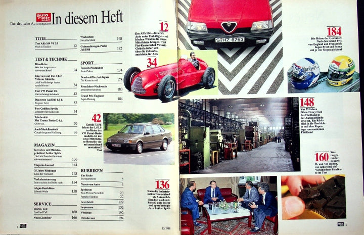 Inhaltsverzeichnis Auto Motor und Sport 15/1988