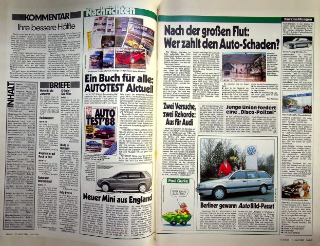 Inhaltsverzeichnis Auto Bild 15/1988