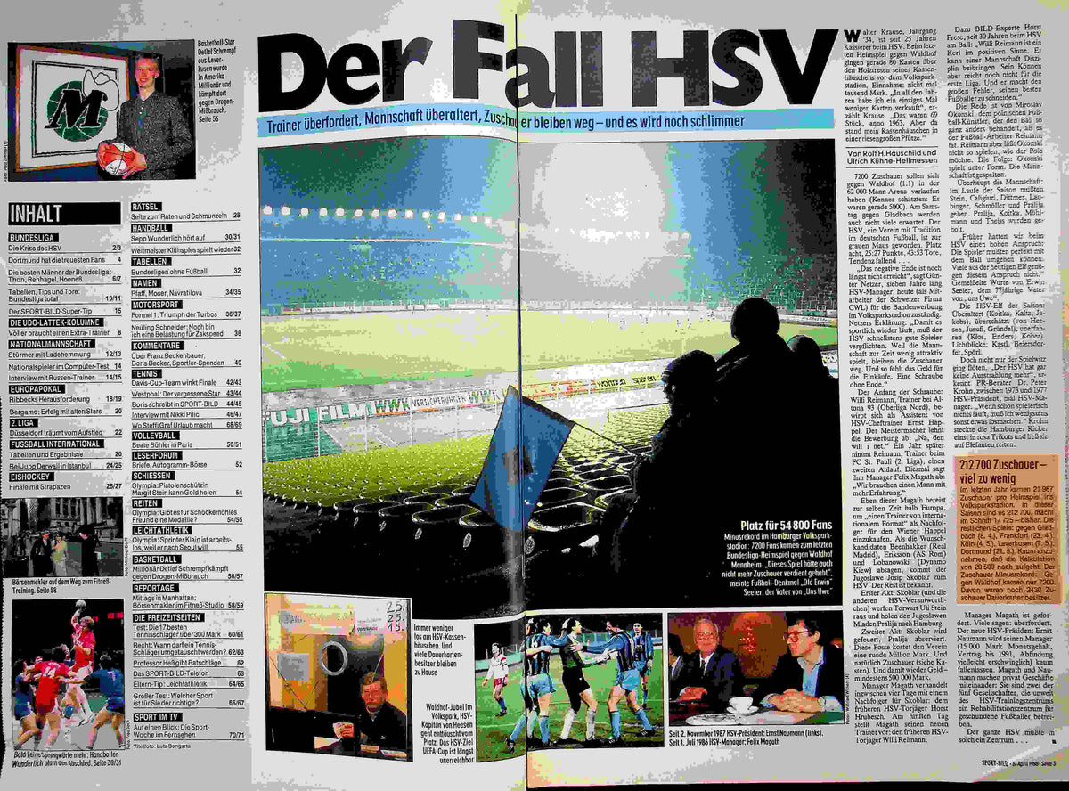 Inhaltsverzeichnis Sport Bild 15/1988