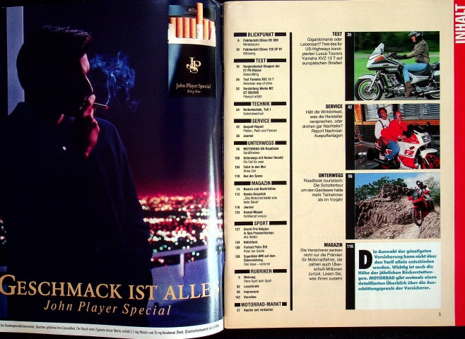 Inhaltsverzeichnis Motorrad 15/1989