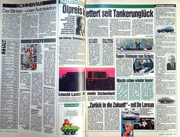 Inhaltsverzeichnis Auto Bild 15/1989