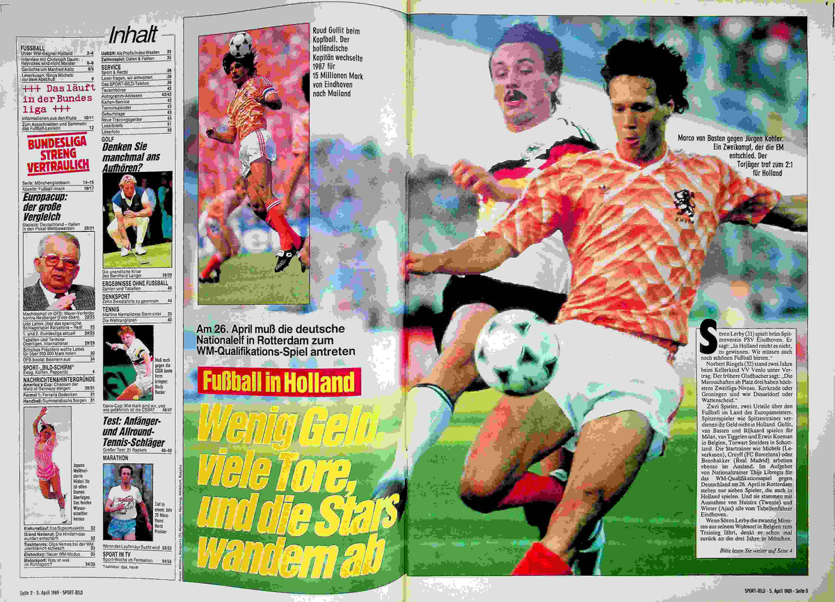 Inhaltsverzeichnis Sport Bild 15/1989