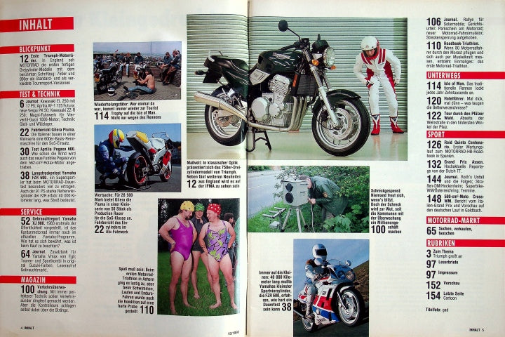 Inhaltsverzeichnis Motorrad 15/1990