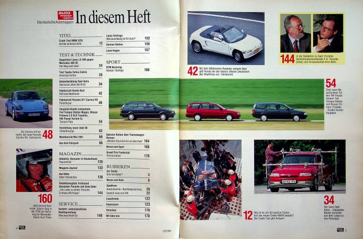 Inhaltsverzeichnis Auto Motor und Sport 15/1991