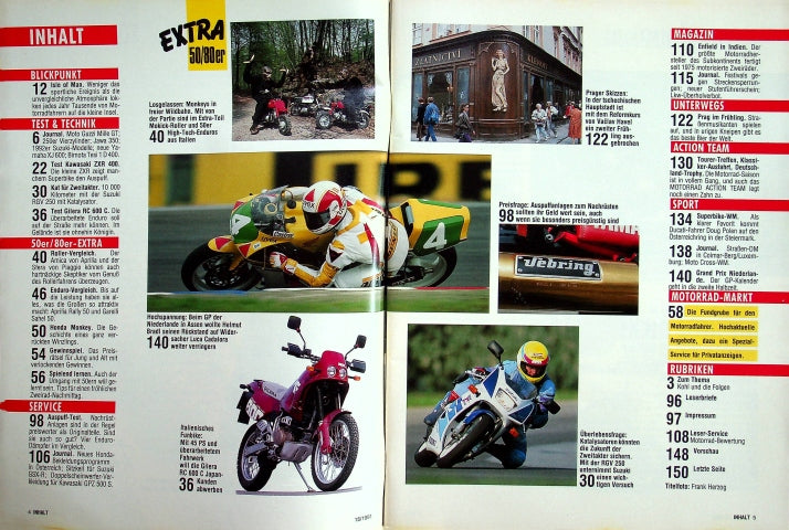 Inhaltsverzeichnis Motorrad 15/1991