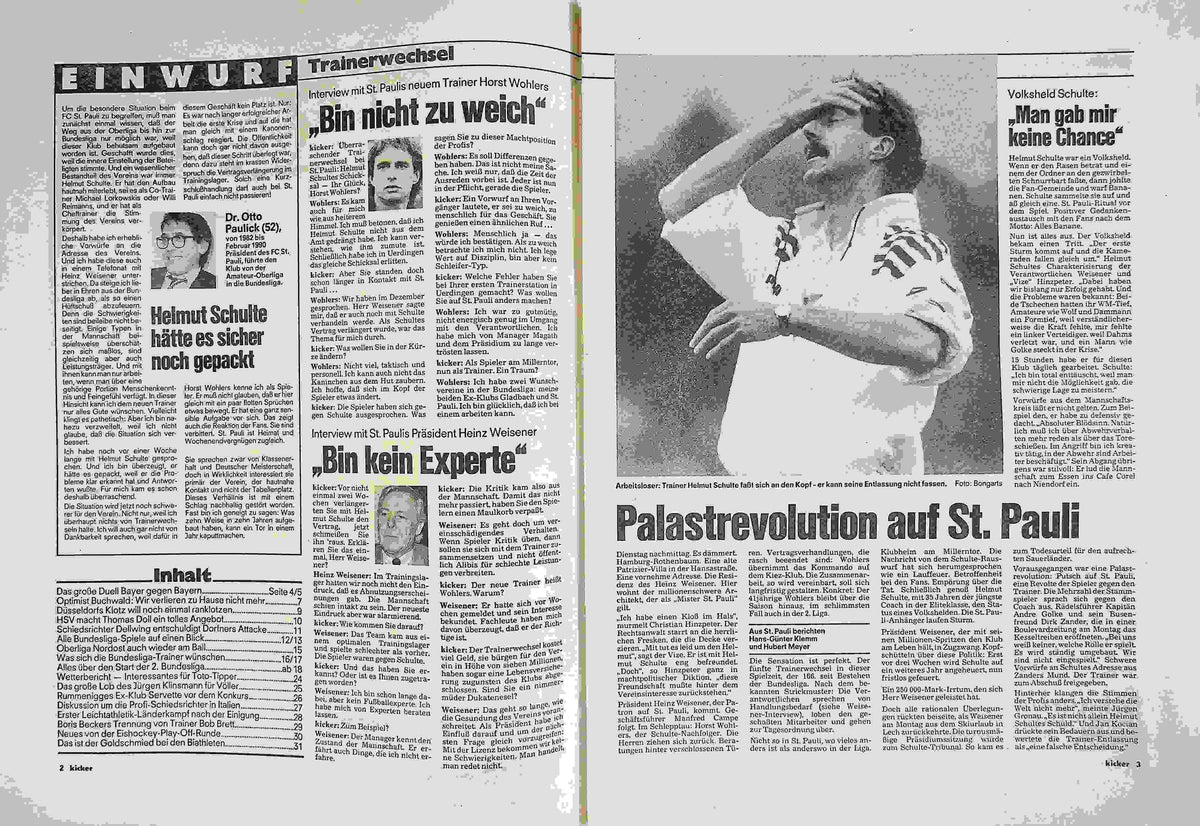 Inhaltsverzeichnis Kicker 15/1991