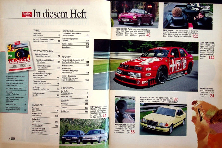 Inhaltsverzeichnis Auto Motor und Sport 15/1993