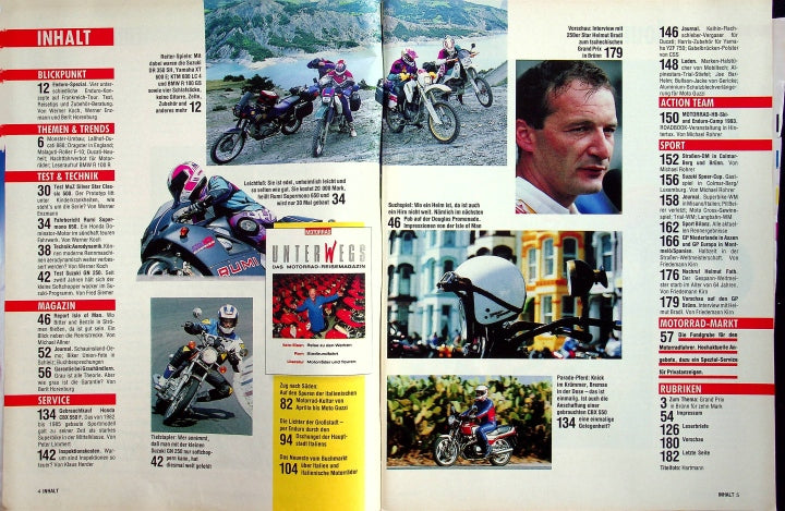 Inhaltsverzeichnis Motorrad 15/1993