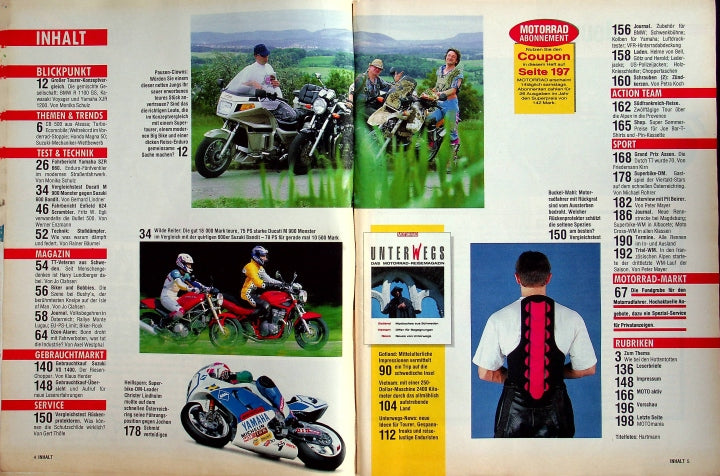 Inhaltsverzeichnis Motorrad 15/1995