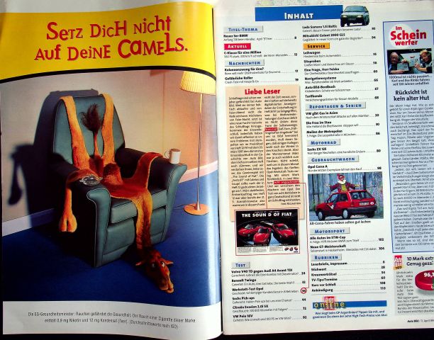 Inhaltsverzeichnis Auto Bild 15/1997