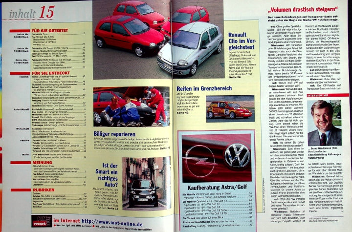 Inhaltsverzeichnis MOT 15/1998