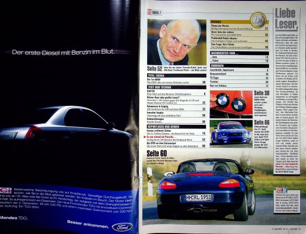 Inhaltsverzeichnis Auto Bild 15/2002