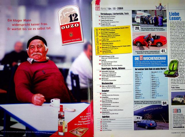 Inhaltsverzeichnis Auto Bild 15/2004