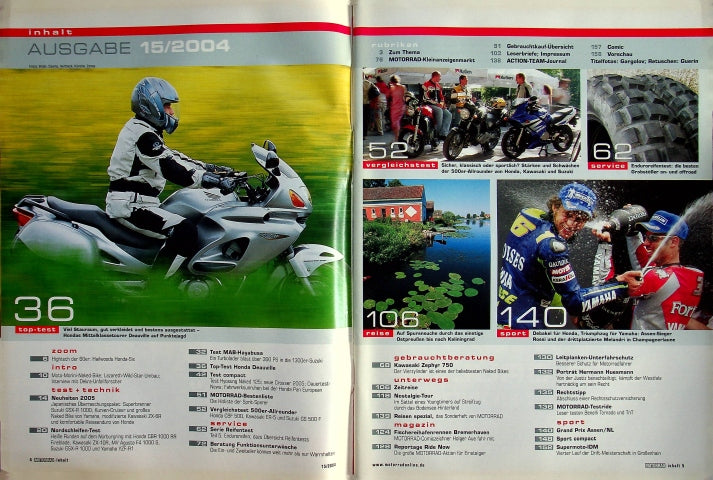 Inhaltsverzeichnis Motorrad 15/2004