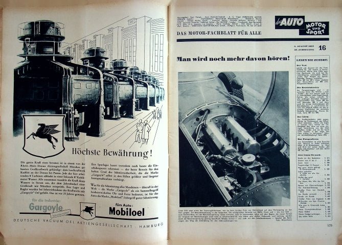 Inhaltsverzeichnis Auto Motor und Sport 16/1953